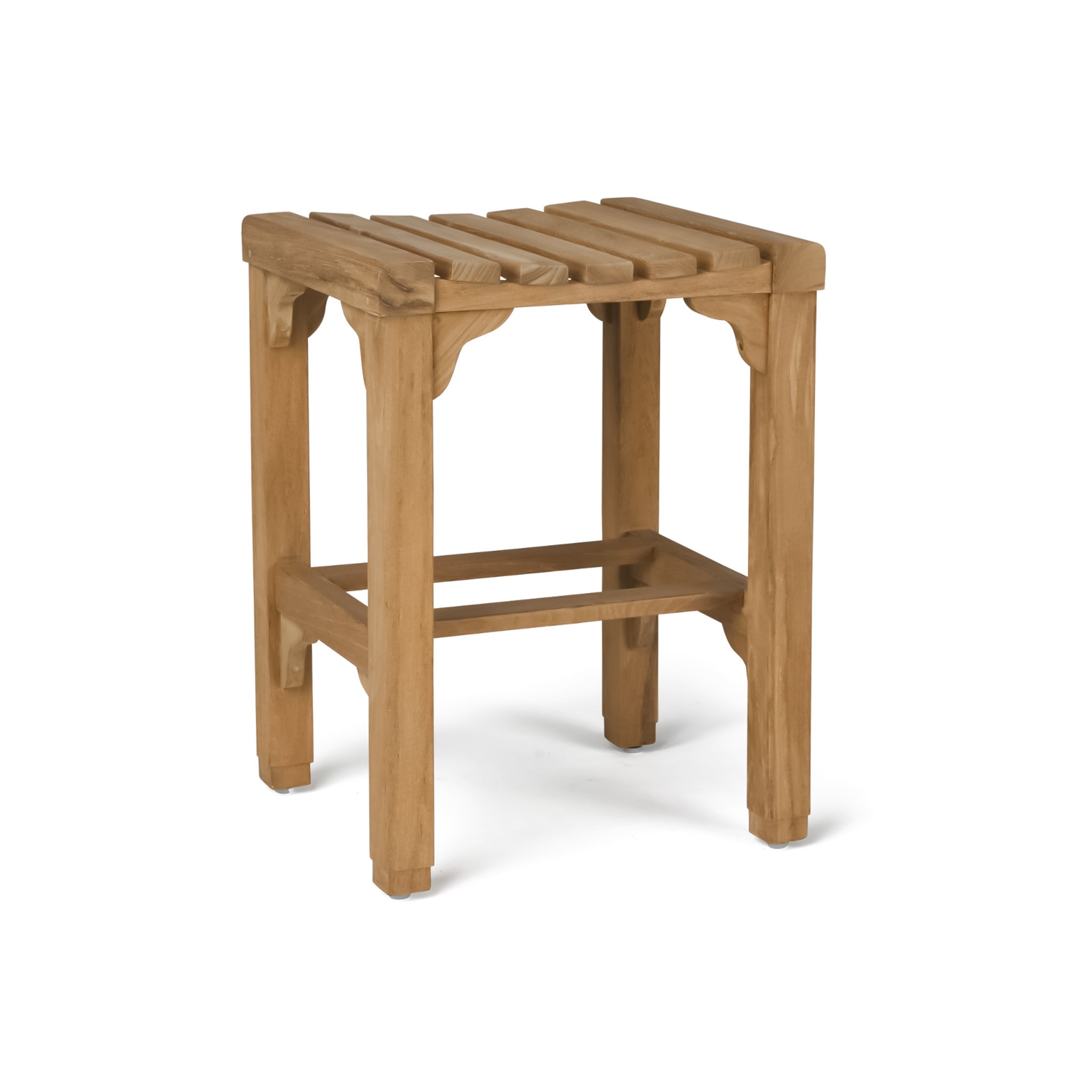 Classic Teak Counter Stool Outdoor Weather-Resistant Seating