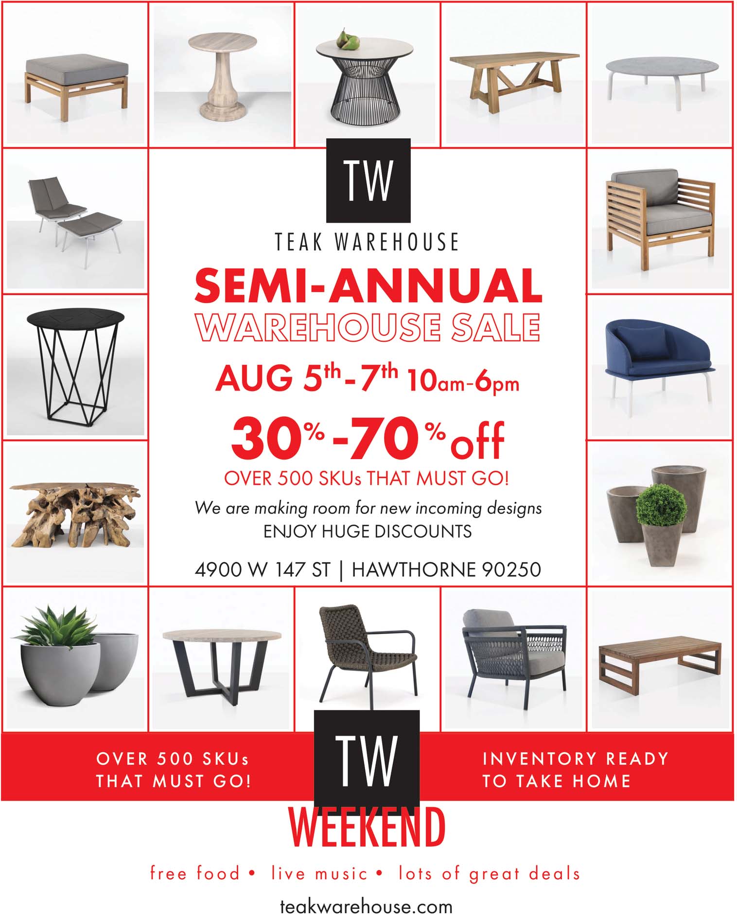 Semi-Annual Warehouse Sale August 5th-7th!