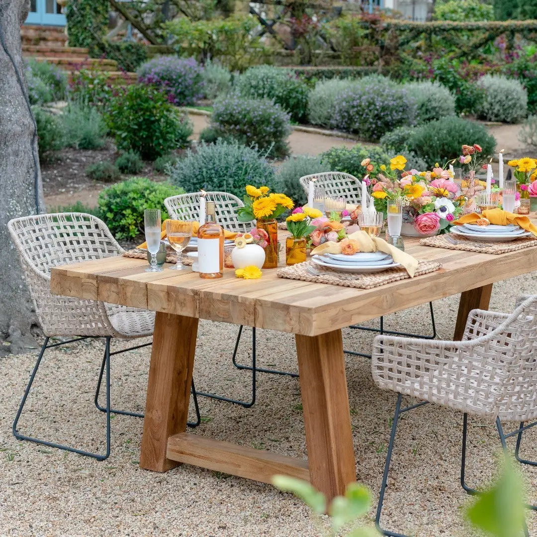 Hunter Reclaimed Teak Outdoor Dining Table 94" - Teak Warehouse