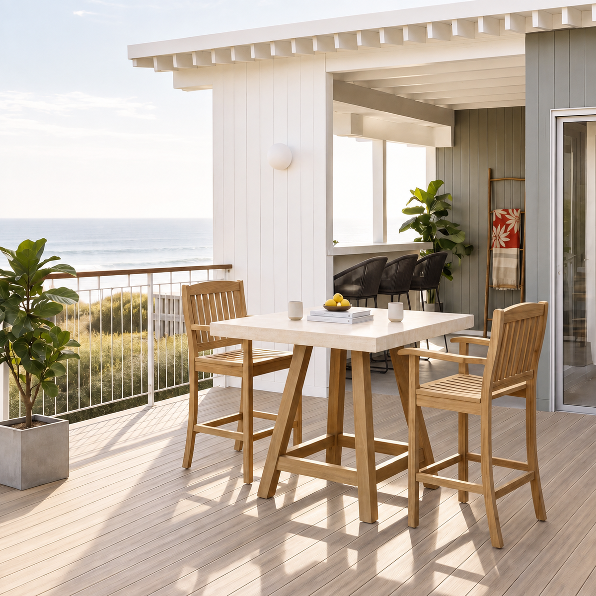 Outdoor Teak Bar Height Tables