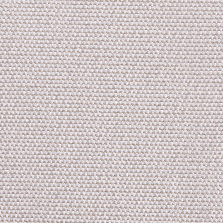 A close-up view of a beige textured fabric, featuring a grid of tiny squares creating a checkered pattern, suggesting a woven or knitted material.