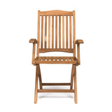 Harbour Teak Outdoor Folding Dining Arm Chair - Teak Warehouse