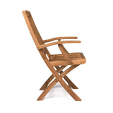 Harbour Teak Outdoor Folding Dining Arm Chair - Teak Warehouse