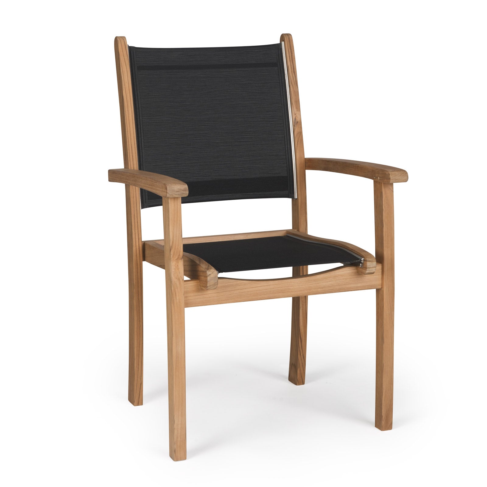 Santorini Teak Stacking Outdoor Dining Chair (Black)