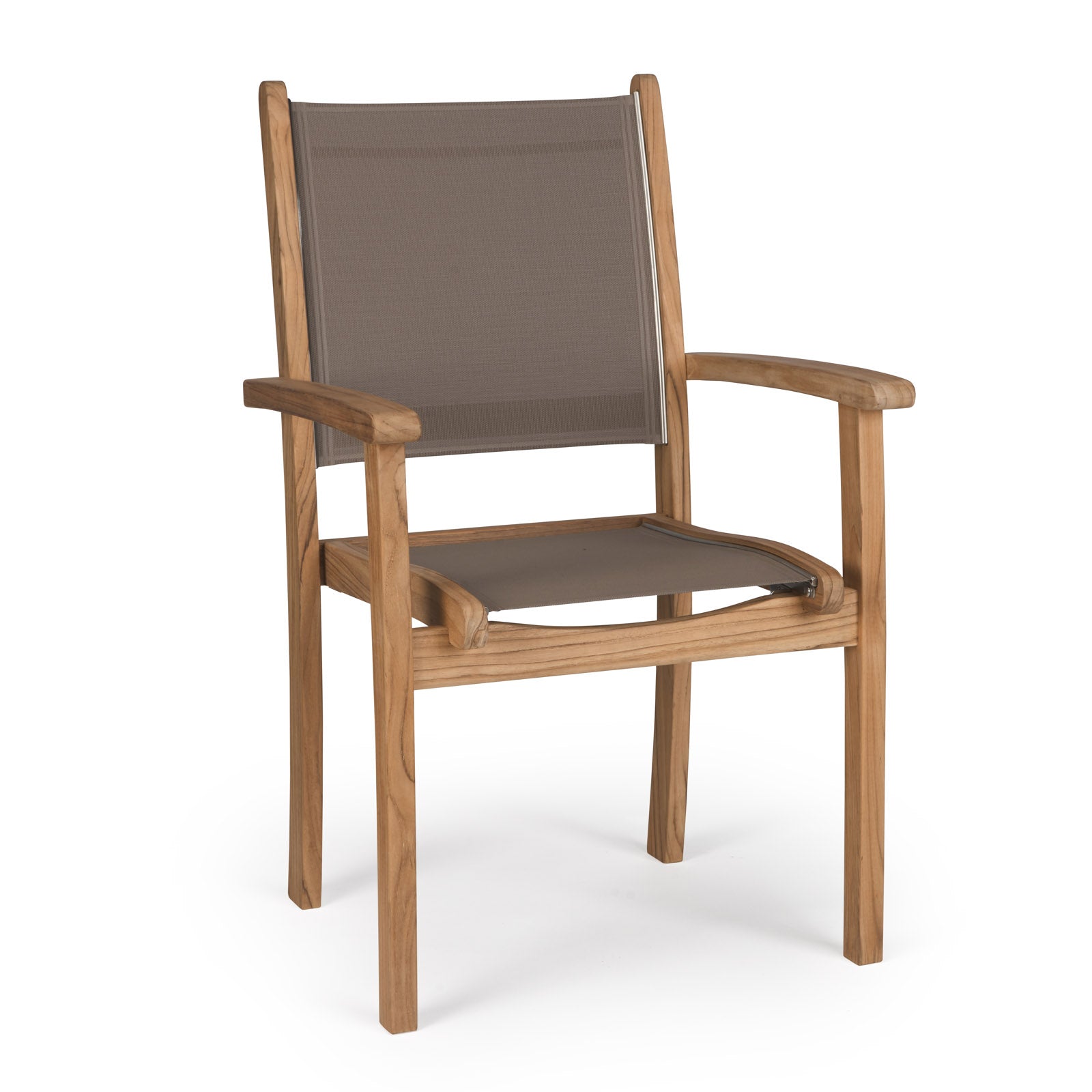 Santorini Teak Stacking Outdoor Dining Chair (Taupe)