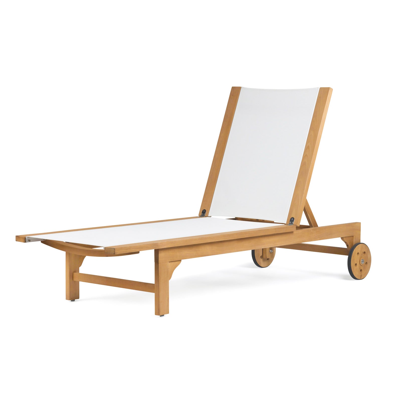 Santorini Teak and Mesh Sun Lounger (White)