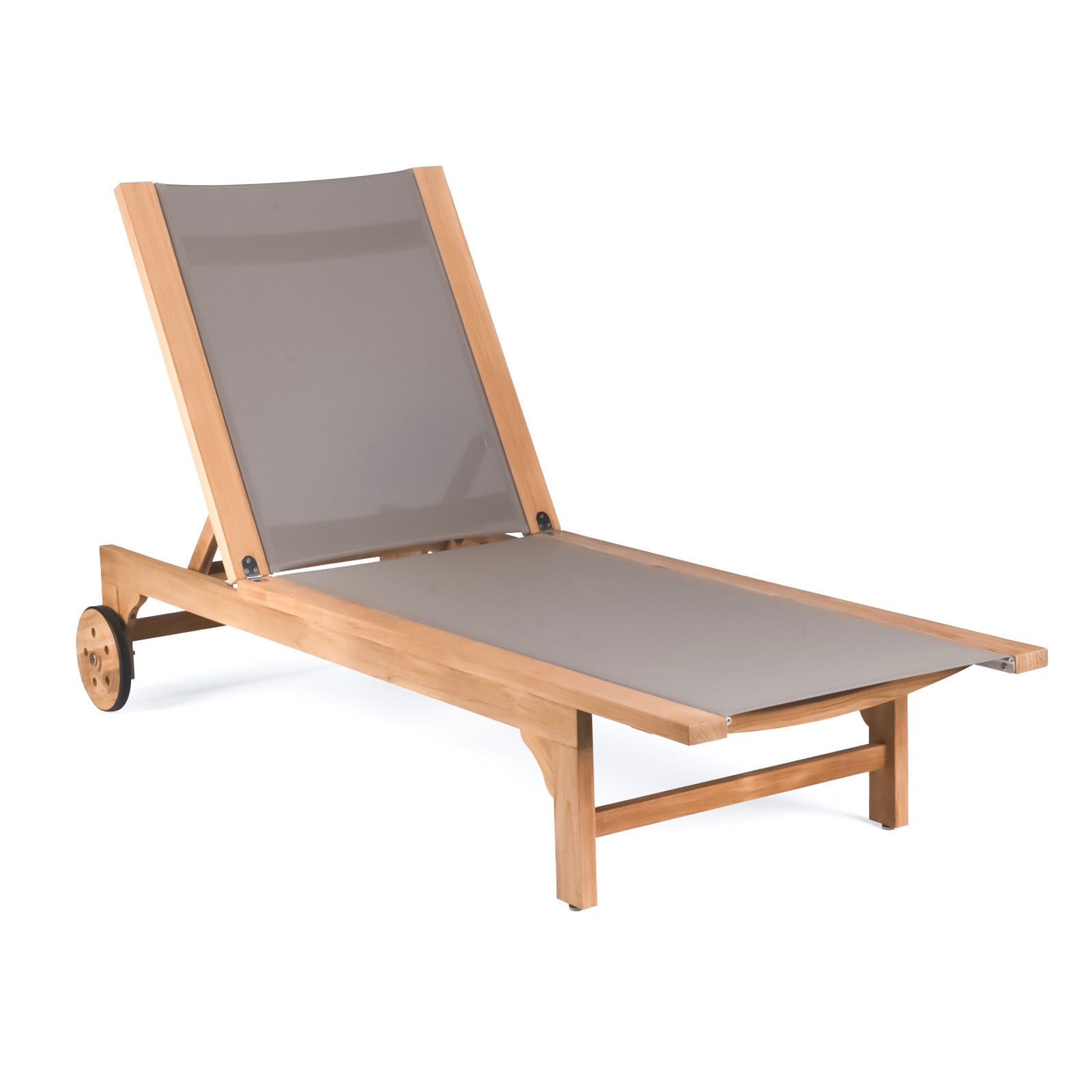 Santorini Teak and Mesh Sun Lounger (Taupe)