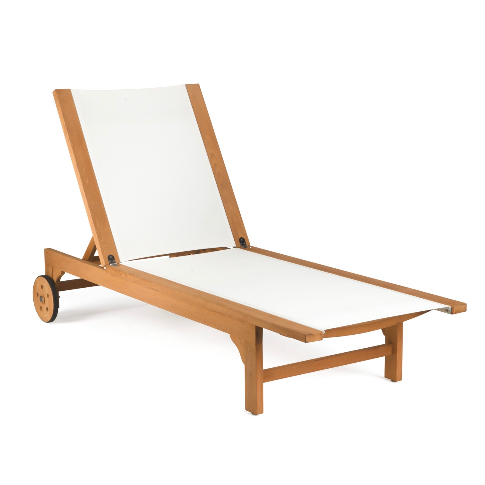 Santorini Teak and Mesh Sun Lounger (White)