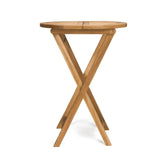 Round folding teak wood outdoor bar table