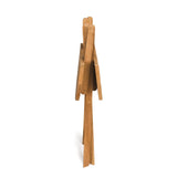 Folded teak round outdoor bar table