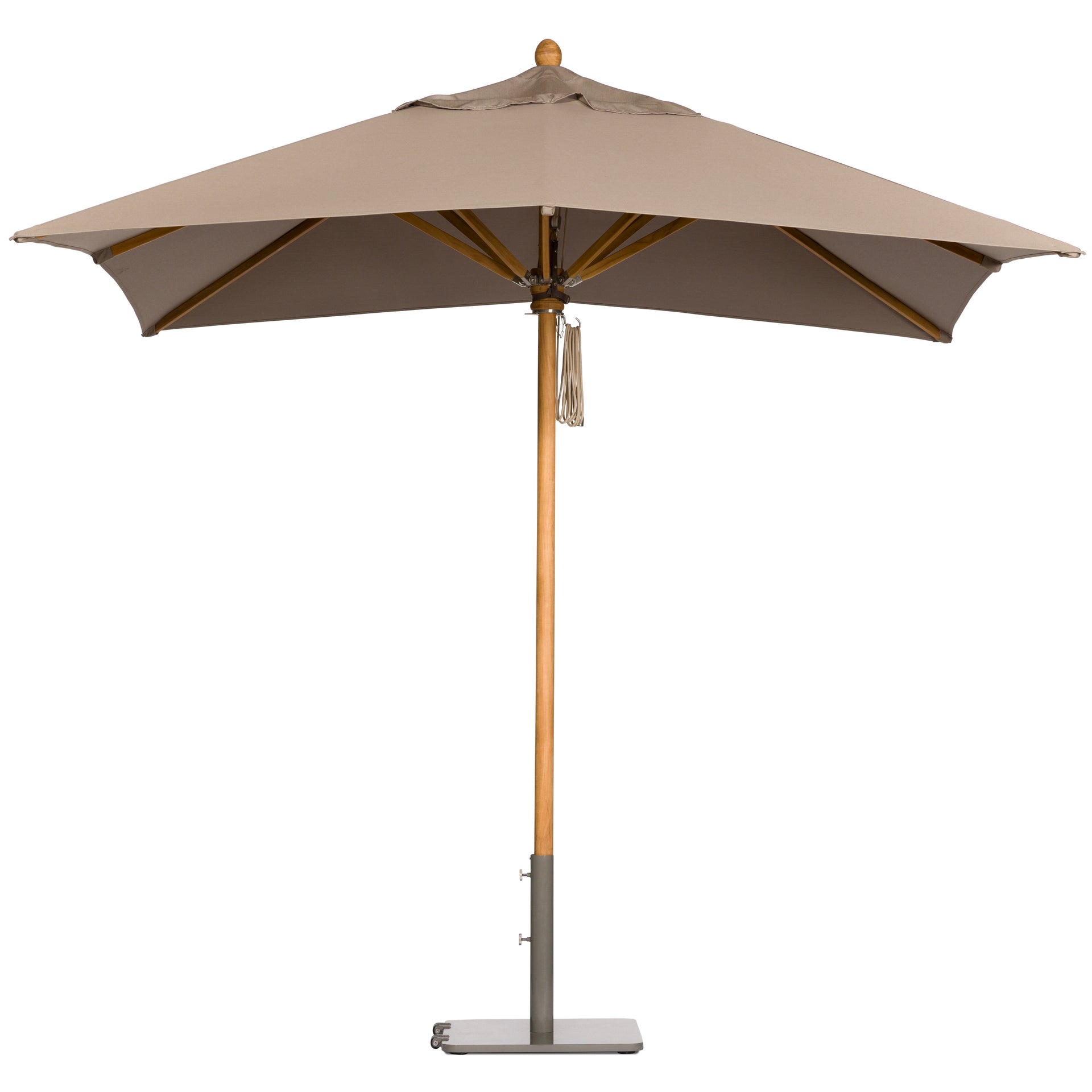 Santa Monica 10' Square Umbrella (Taupe Canopy) w/ Base