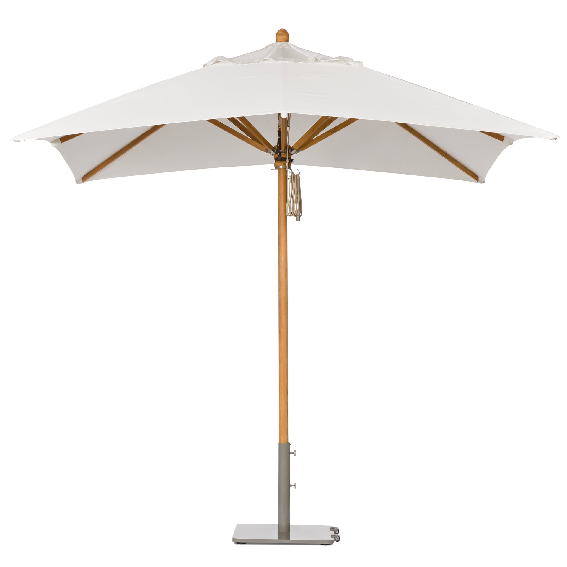 Santa Monica 10' Square Umbrella (White Canopy) w/ Base
