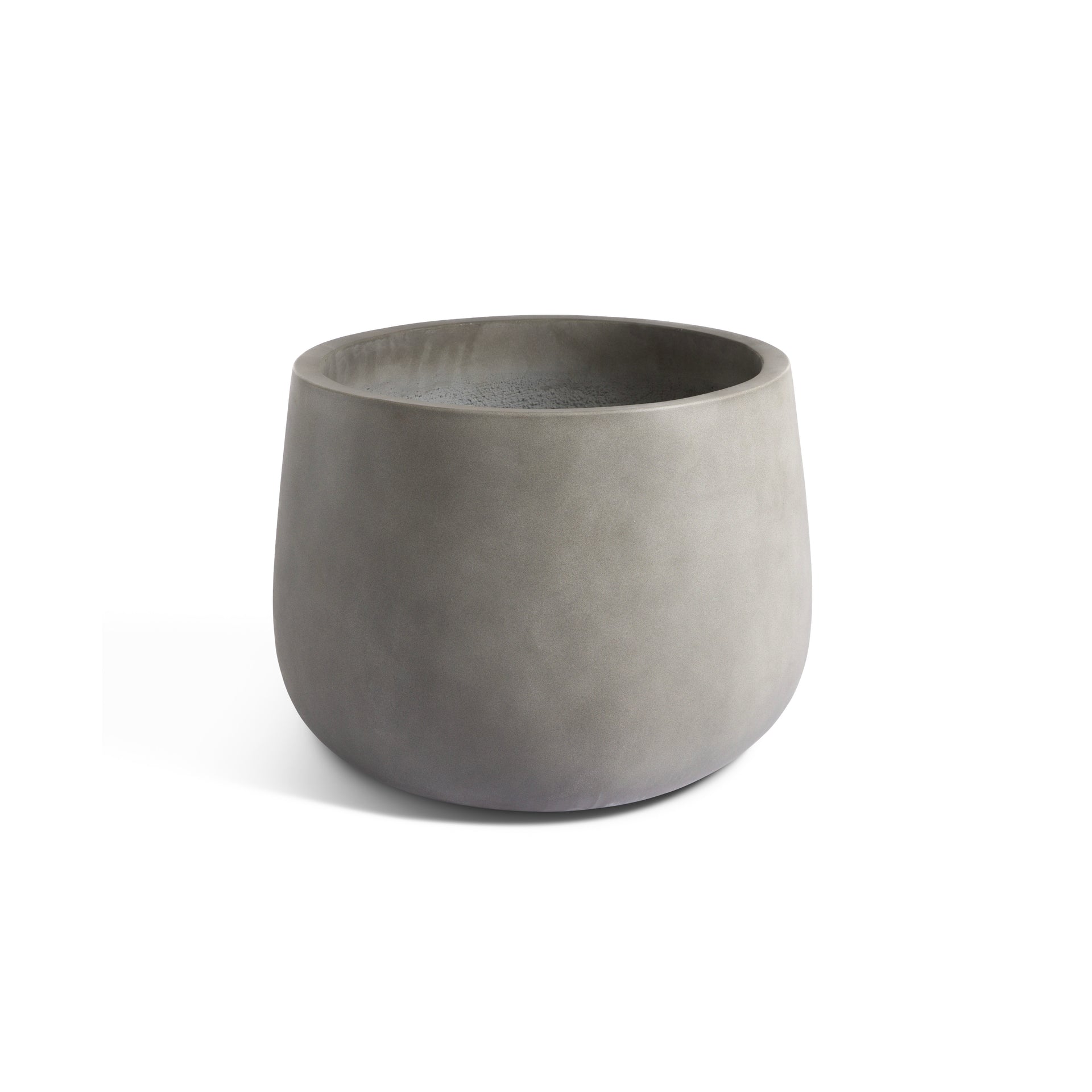 Flora Round Polished Concrete Planter Low 22"