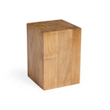 Solid teak wood outdoor side table, natural finish
