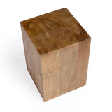 Solid teak wood outdoor side table cube