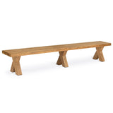 114-inch reclaimed teak outdoor backless bench