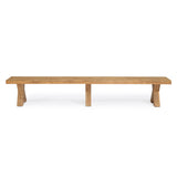 Reclaimed teak outdoor backless bench 114 inches