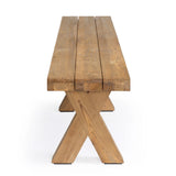 Boxx reclaimed teak outdoor bench with cross legs