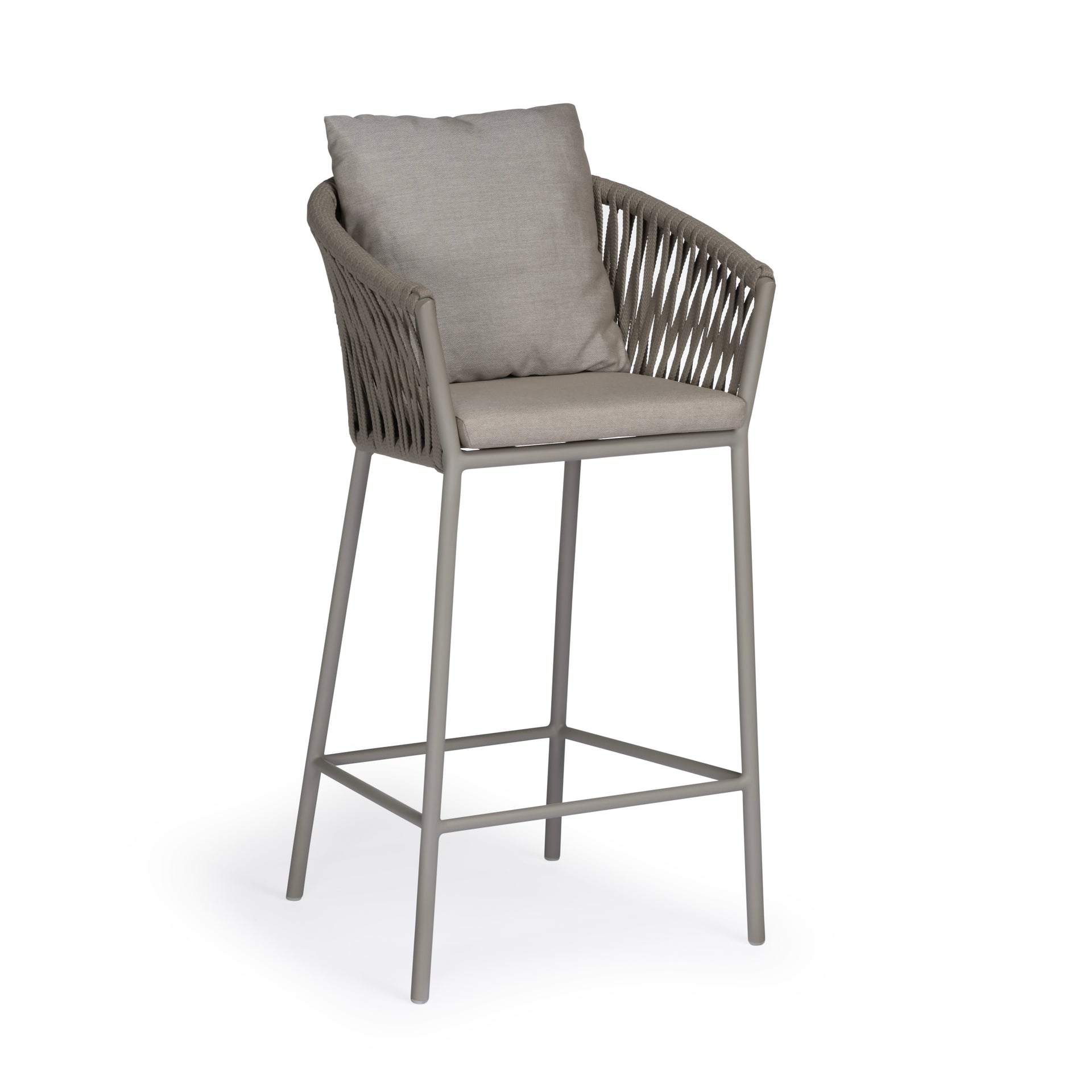 Beverly Hills Rope Outdoor Bar Stool (Stone)