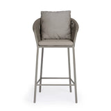 Stone Beverly Hills rope outdoor bar stool front