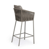 Stone rope outdoor bar stool with cushion