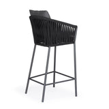 Graphite Beverly Hills rope outdoor bar stool