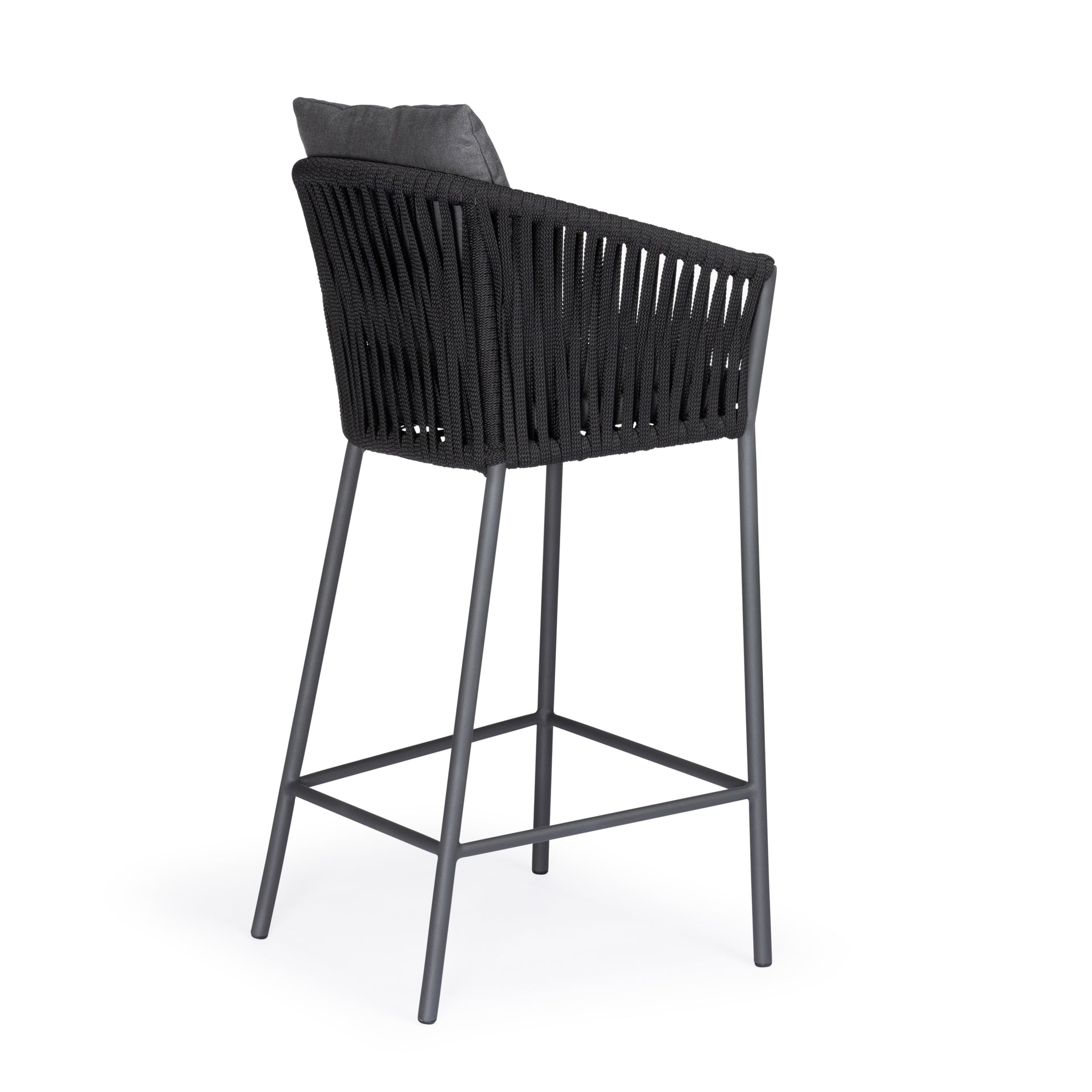 Beverly Hills Rope Outdoor Bar Stool (Graphite)