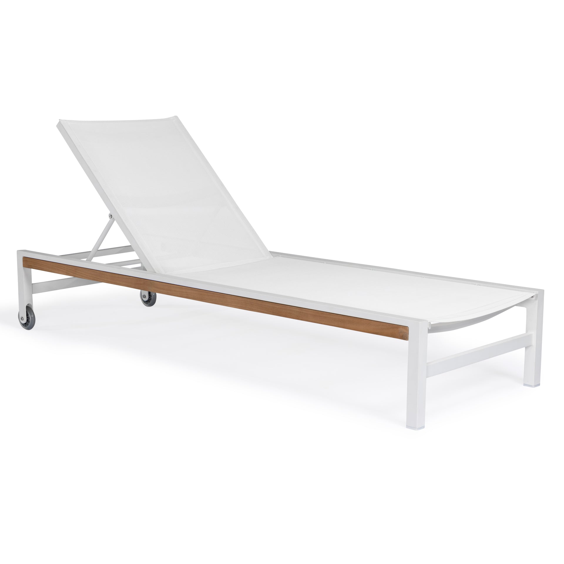 Beverly Hills Aluminum Outdoor Sun Lounger (White)