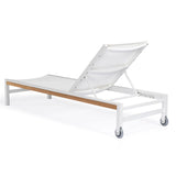Beverly Hills Aluminum Outdoor Sun Lounger (White) - Teak Warehouse