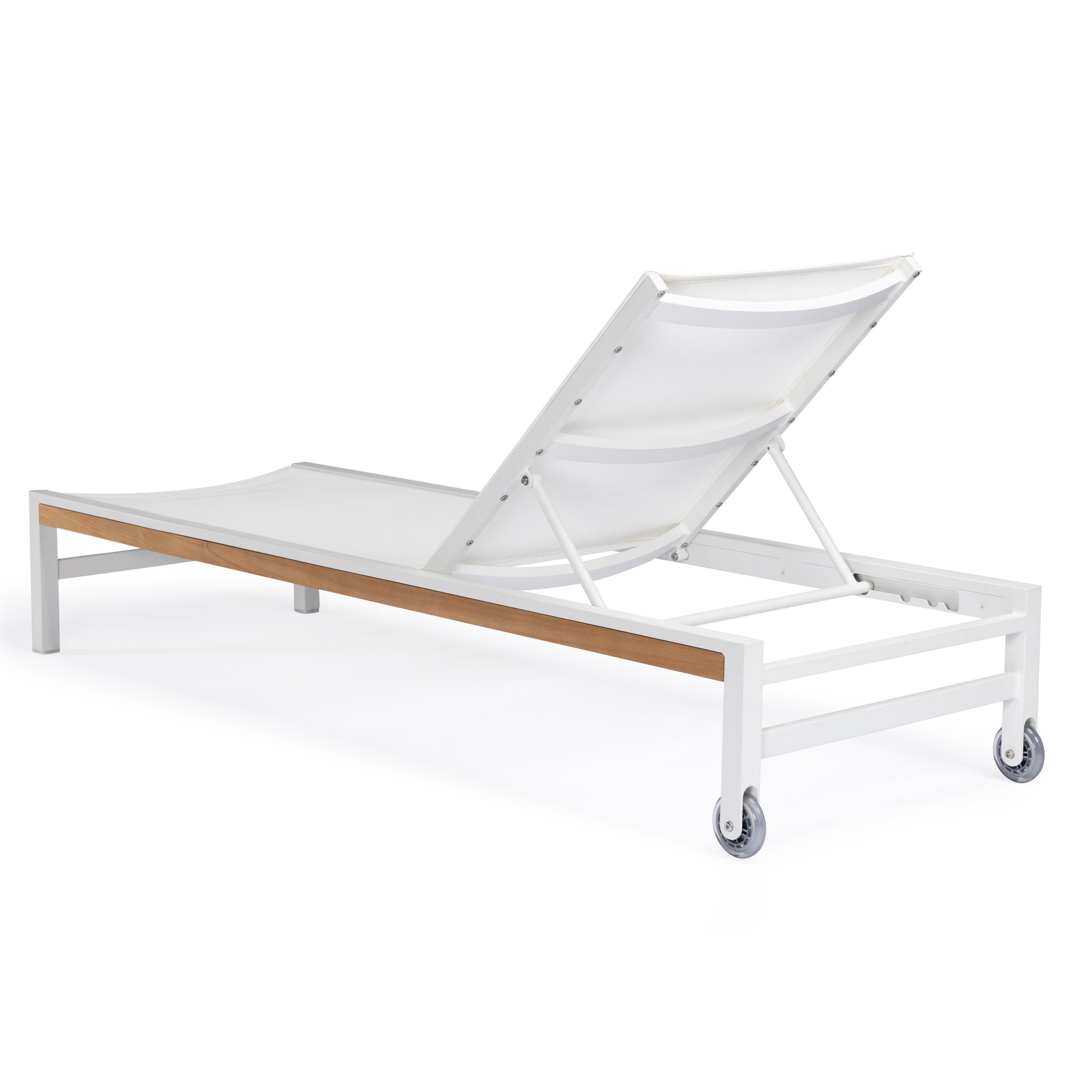 Beverly Hills Aluminum Outdoor Sun Lounger (White)