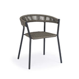 Cove Rope Outdoor Dining Chair with black frame