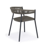 Gray rope and aluminum outdoor dining chair