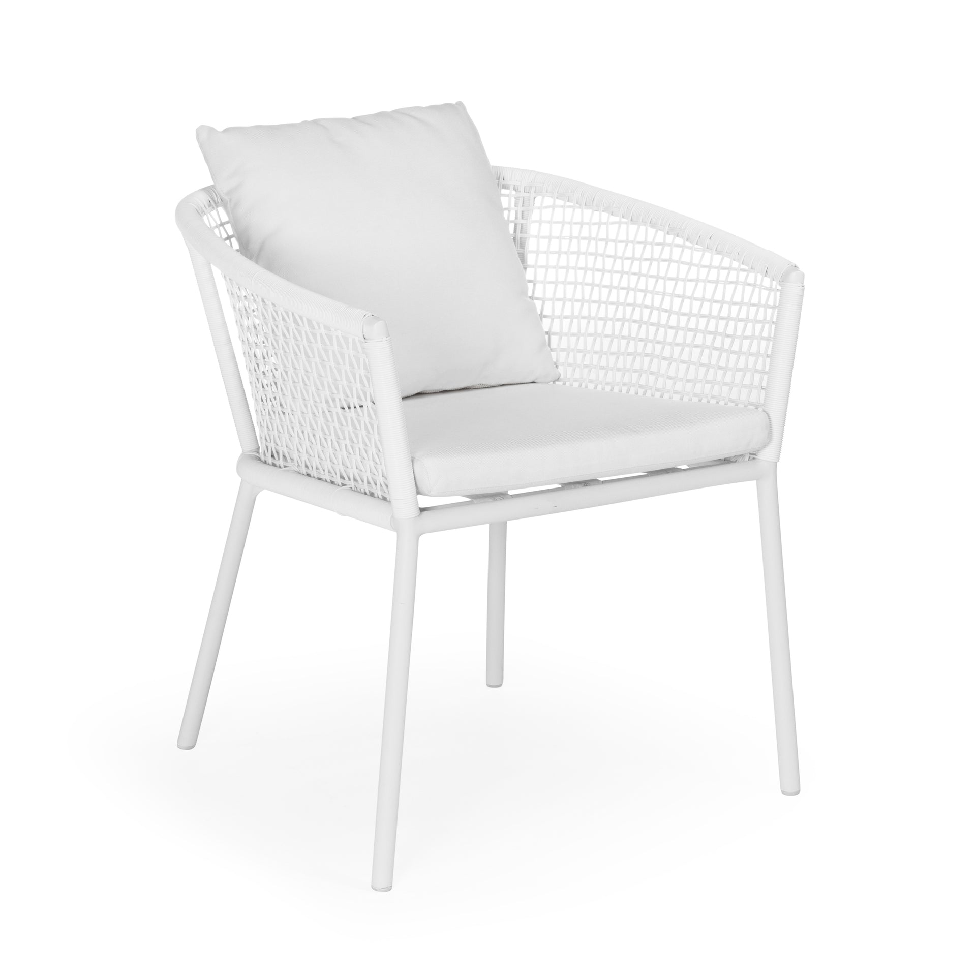 Beverly Hills Wicker Outdoor Dining Chair (White)