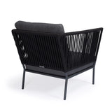 Graphite rope outdoor relaxing chair back view