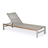 Beverly Hills Aluminum Outdoor Sun Lounger (Stone) - Teak Warehouse