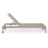 Beverly Hills Aluminum Outdoor Sun Lounger (Stone) - Teak Warehouse