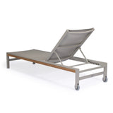 Beverly Hills Aluminum Outdoor Sun Lounger (Stone) - Teak Warehouse