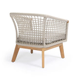 Ravoli Teak and Rope Outdoor Relaxing Chair (Cream) - Teak Warehouse