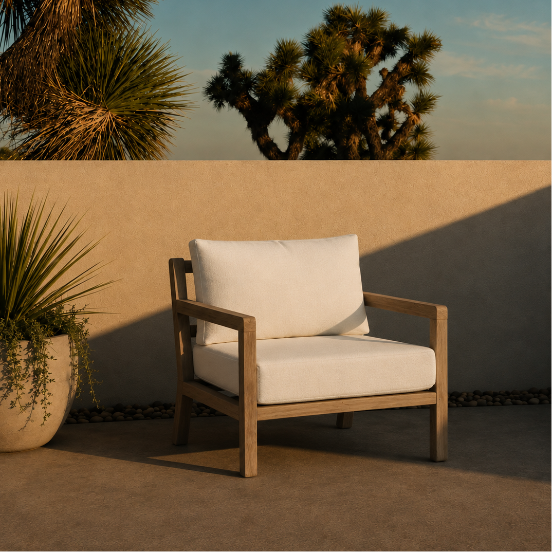 Juliet Weathered (Ready to Ship) Teak A-Grade Outdoor Sectional Club Chair