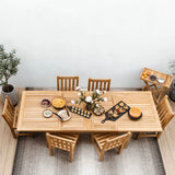 Capri Teak Outdoor Rectangle Double Extension Table 74-96-118" - Teak Warehouse