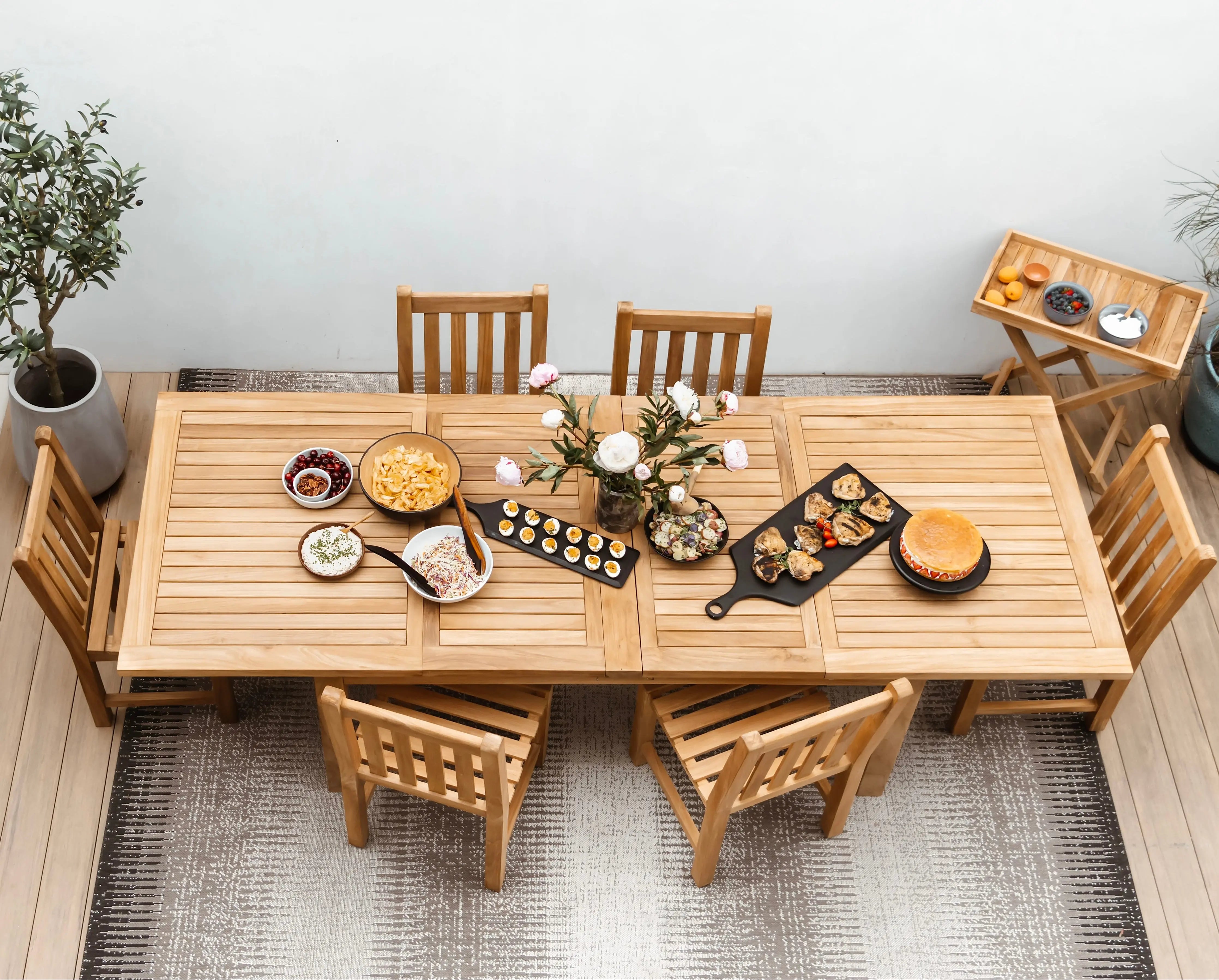 Capri Teak Outdoor Table | Extendable Patio Dining Solution | Teak