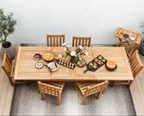 Capri teak outdoor rectangular double extension table