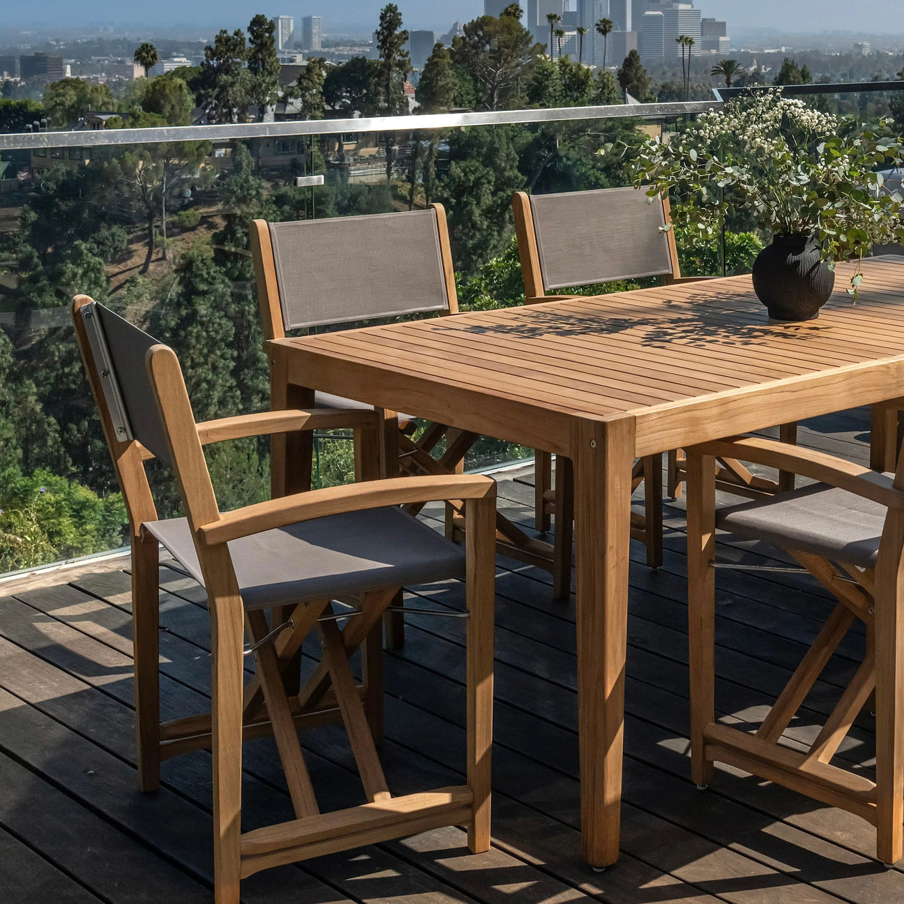 Santorini Teak Outdoor Folding Dining Chair (Taupe) Teak Warehouse