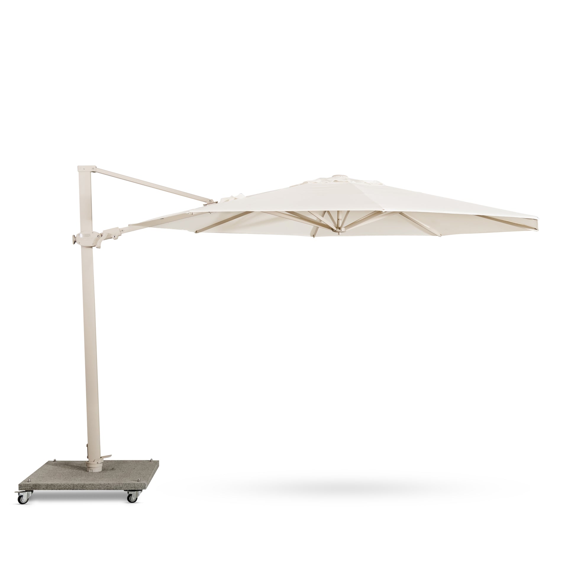 Carmel Round Cantilever Umbrella (Natural Canopy, Linen Frame).