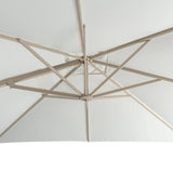 Carmel Round Cantilever Umbrella (Natural Canopy, Linen Frame) - Teak Warehouse