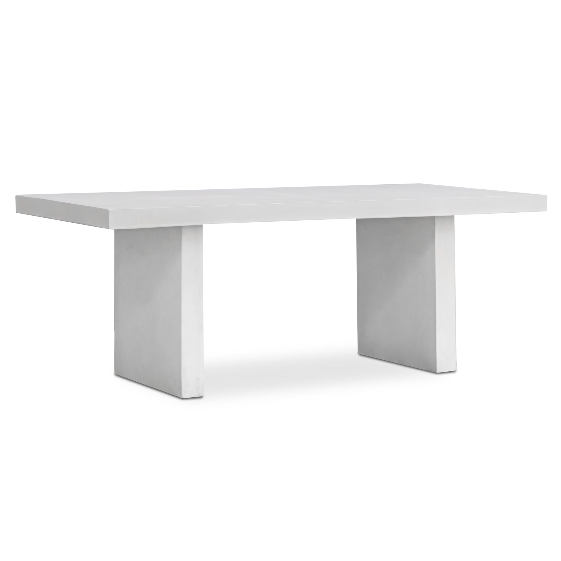 Raw Concrete Rectangle Dining Table (White)