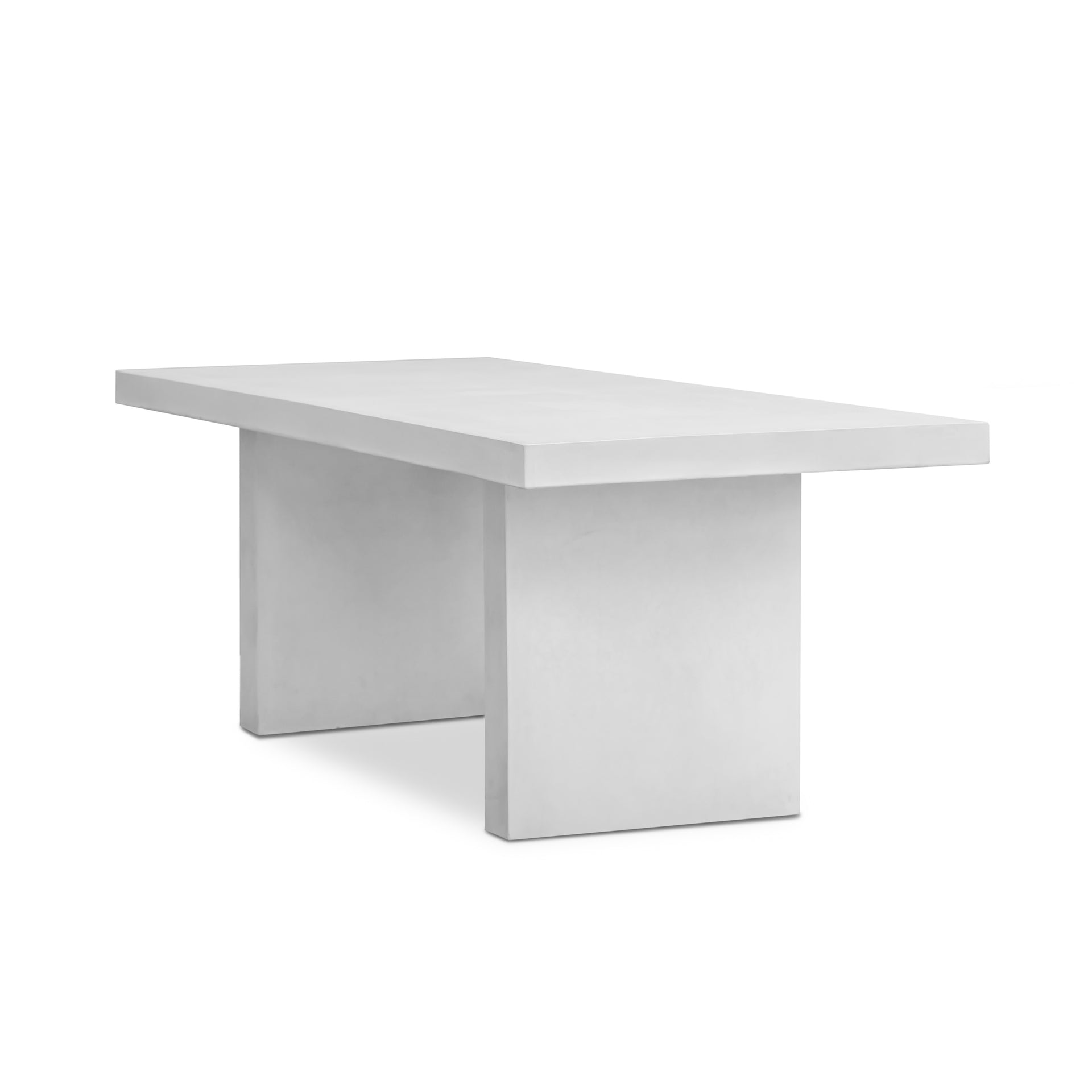 Raw Concrete Rectangle Dining Table (White)