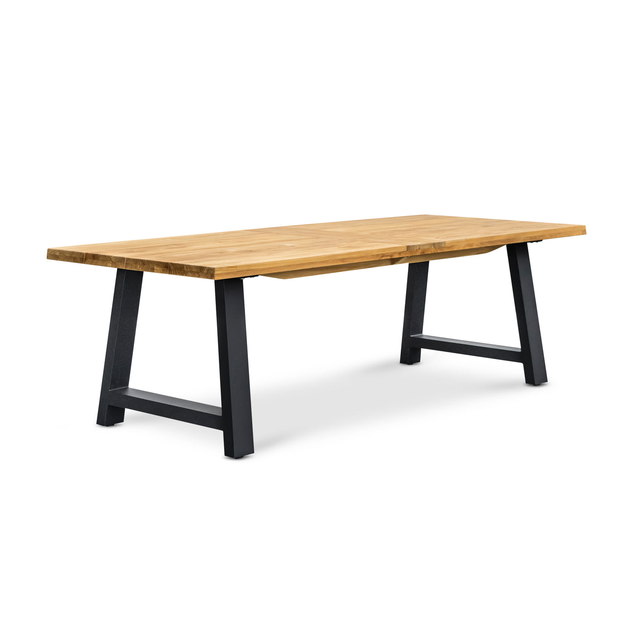 Santorini Teak and Aluminum Outdoor Dining Table (Black) 118"