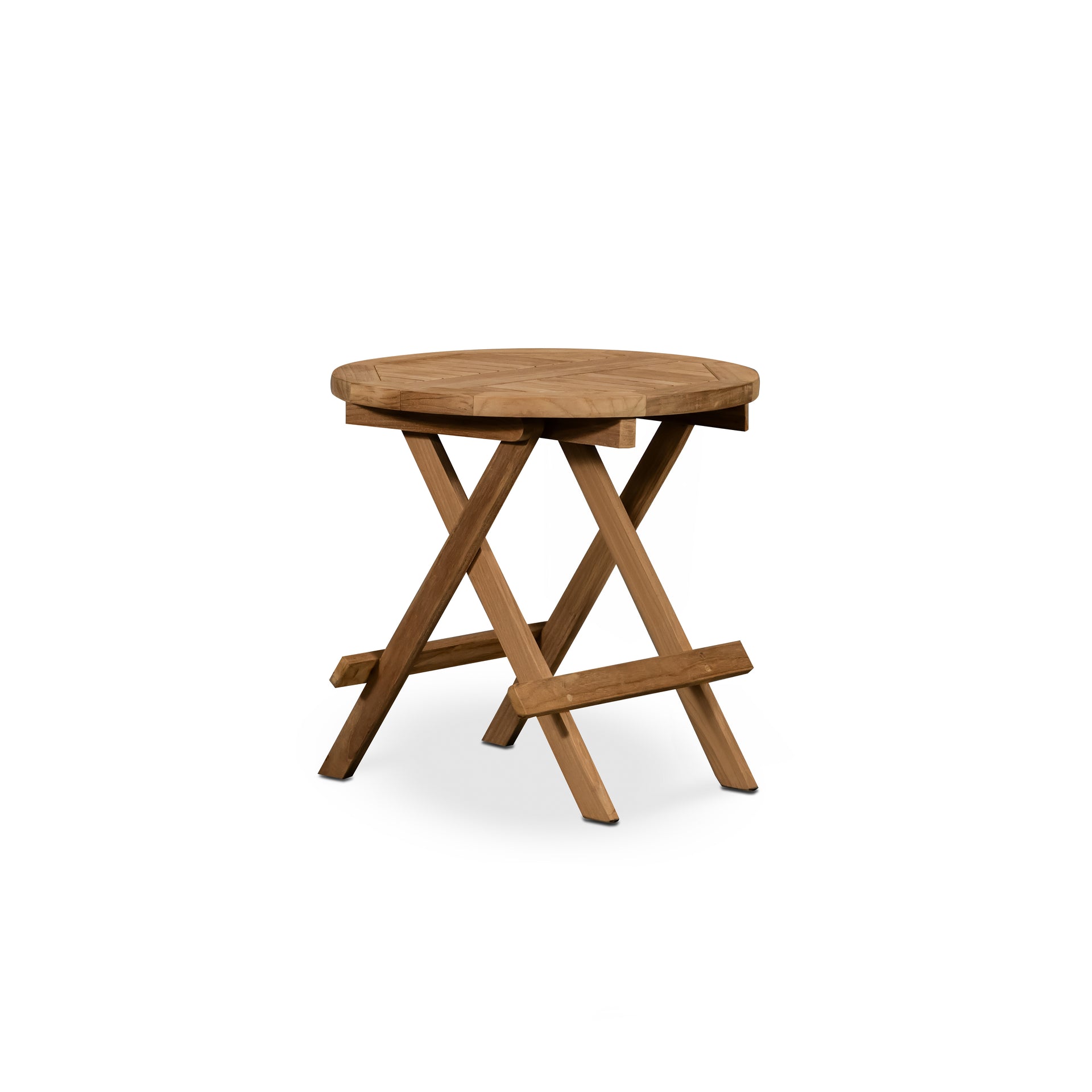 Skipper Round Teak Outdoor Folding Side Table