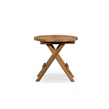Skipper Round Teak Outdoor Folding Side Table - Teak Warehouse
